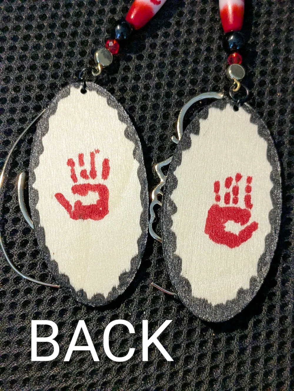 Unique Native #MMIW Black & Red Face Statement Dangle Earrings